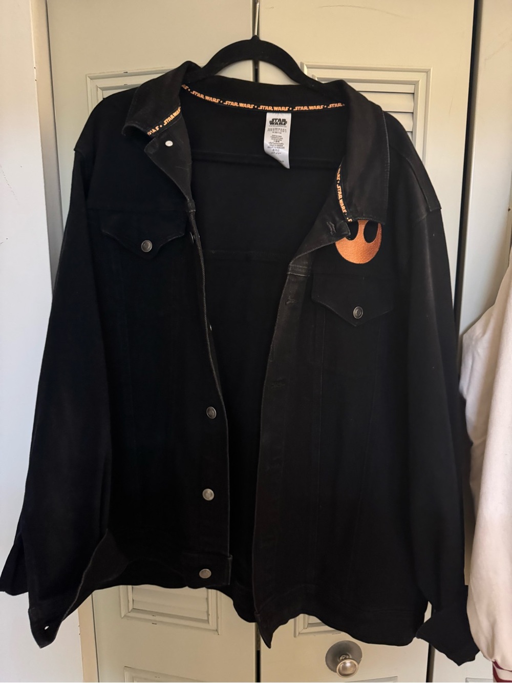 Star Wars Men’s Black Jacket with Orange Rebel Patch